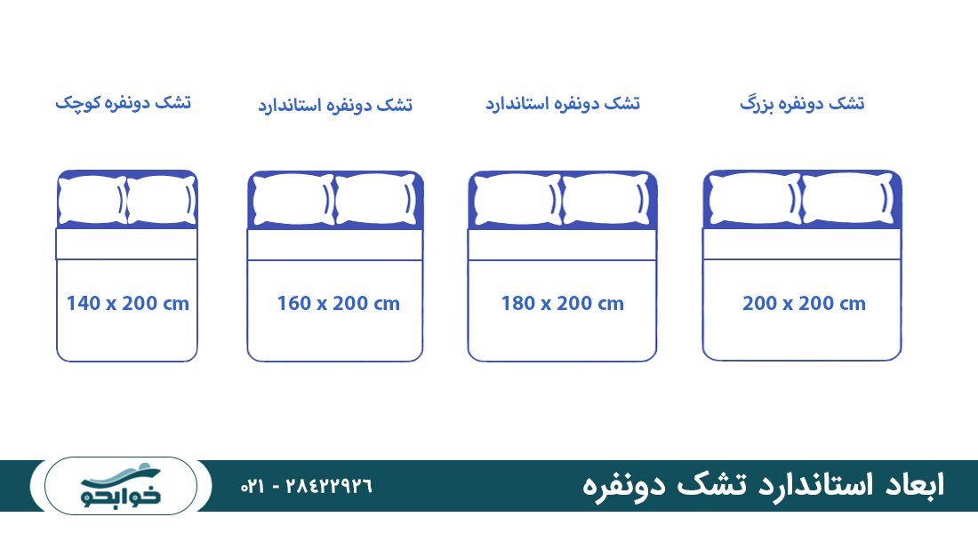 اندازه استاندارد تشک دونفره