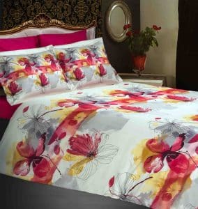 ست لحاف و روتختی دو نفره ۴ تکه رزین تاژ مدل وایت رز