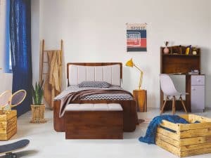 تخت و میز تحریر نوجوان بلج مدل طرح ترک آناهیتا ۴ سایز ۹۰ در ۲۰۰ سانتیمتر