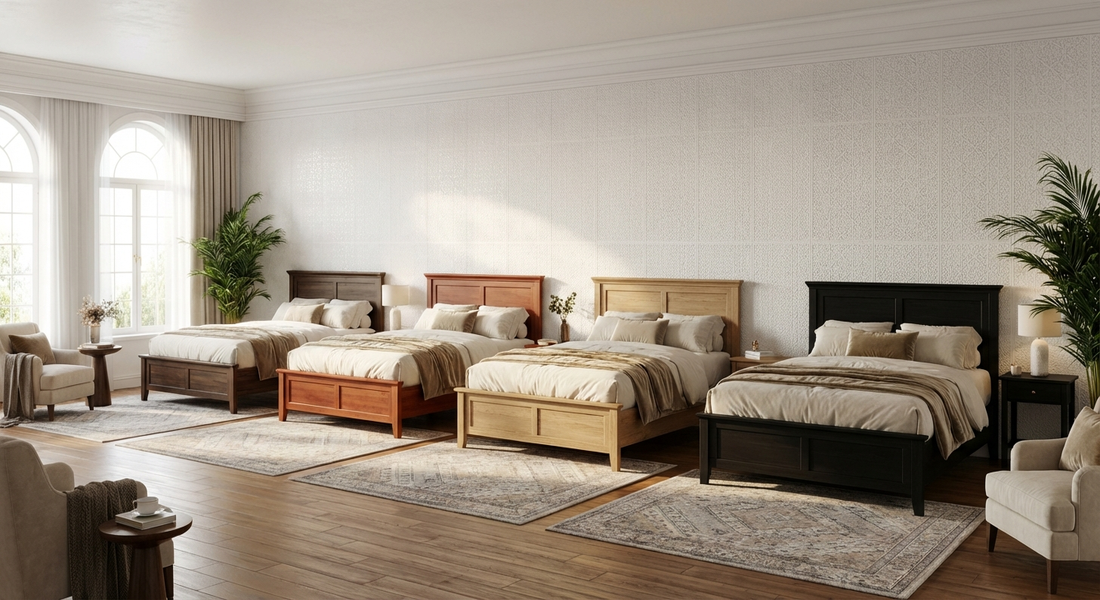 انواع رنگ تخت خواب چوبی