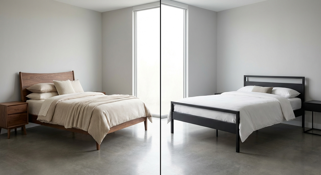 تخت خواب چوبی بهتره یا فلزی؟ مقایسه کامل + راهنمای خرید ۱۴۰۴