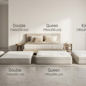 راهنمای کامل سایز تشک | ابعاد تشک سینگل، دابل، کوئین و کینگ