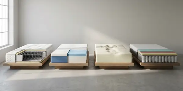 مقایسه انواع تشک شامل فنری، طبی، مموری فوم و هیبریدی برای انتخاب مناسب